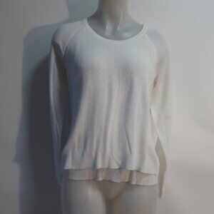 Womens Rag & Bone White (Item- 36) Ribbed Pullover Layered Raglan Sweater L